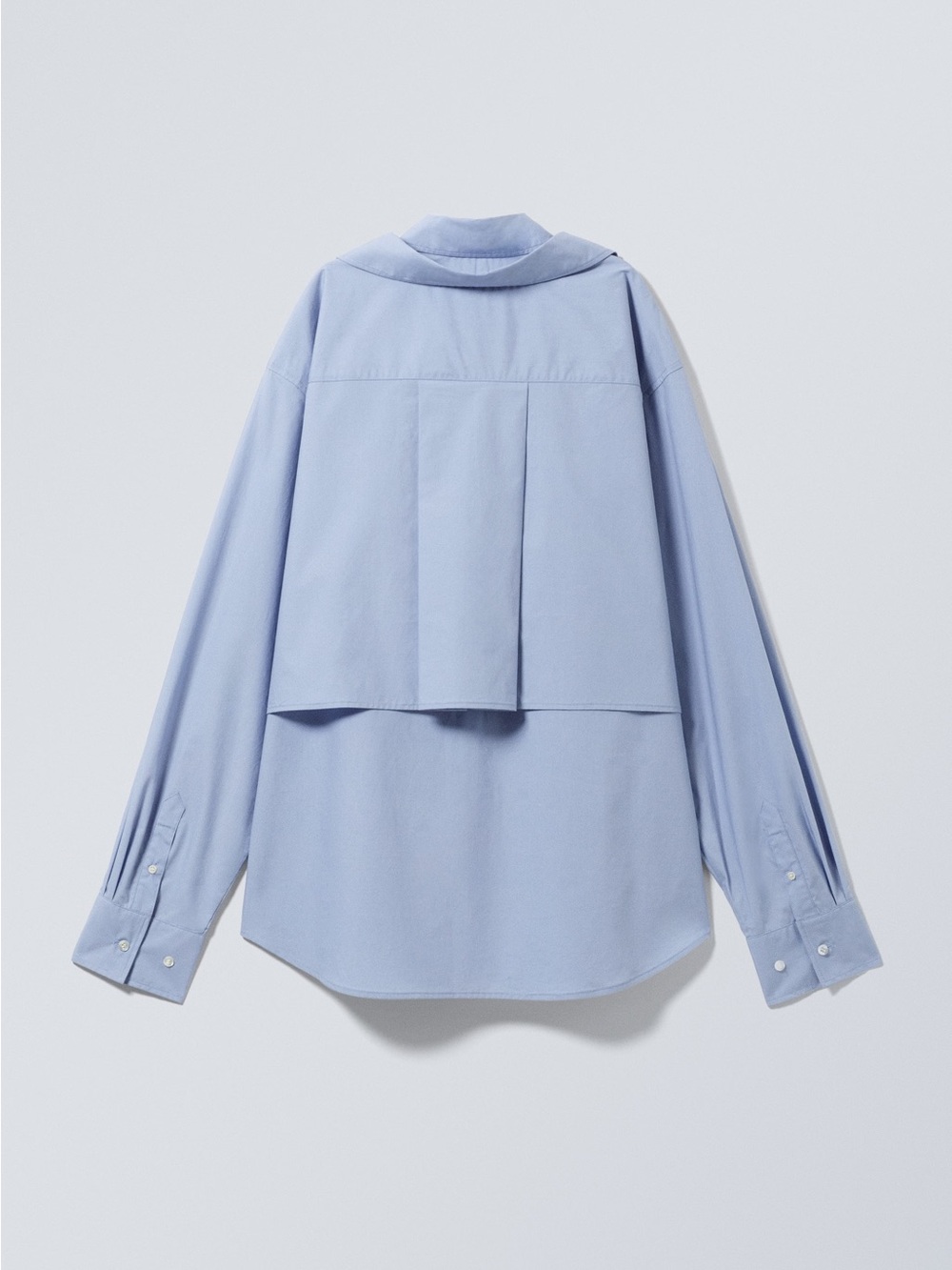 Weekday Double-Layered Oversized Shirt in Light Blue Size M/L 100% Cotton - Picture 7 of 7